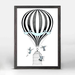 Hot Air Balloon And Birds - Mini Framed Canvas-Mini Framed Canvas-Jack and Jill Boutique