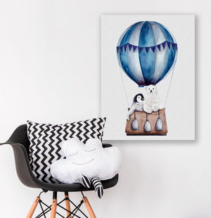 Hot Air Balloon Ride - Blue Wall Art-Wall Art-Jack and Jill Boutique