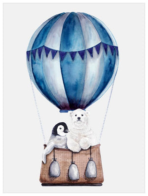 Hot Air Balloon Ride - Blue Wall Art-Wall Art-Jack and Jill Boutique