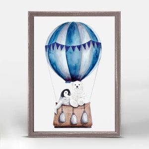 Hot Air Balloon Ride - Blue Mini Framed Canvas-Mini Framed Canvas-Jack and Jill Boutique