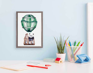 Hot Air Balloon Ride - Green Mini Framed Canvas-Mini Framed Canvas-Jack and Jill Boutique