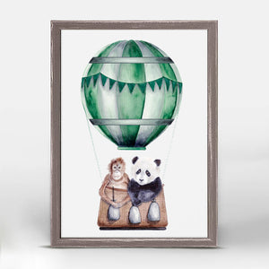 Hot Air Balloon Ride - Green Mini Framed Canvas-Mini Framed Canvas-Jack and Jill Boutique