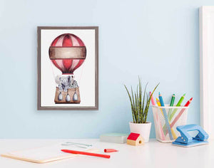 Hot Air Balloon Ride - Red Mini Framed Canvas-Mini Framed Canvas-Jack and Jill Boutique