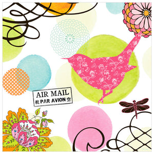 Hot Pink Bird Par Avion Wall Art-Wall Art-Jack and Jill Boutique