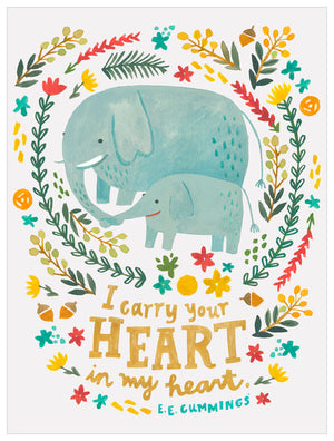 I Carry Your Heart Elephants Wall Art-Wall Art-Jack and Jill Boutique