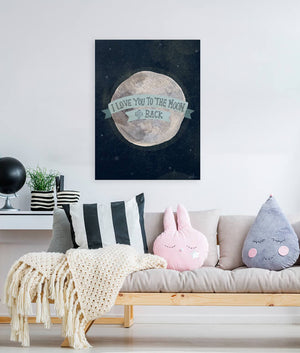 I Love You To The Moon - Blue Wall Art-Wall Art-Jack and Jill Boutique