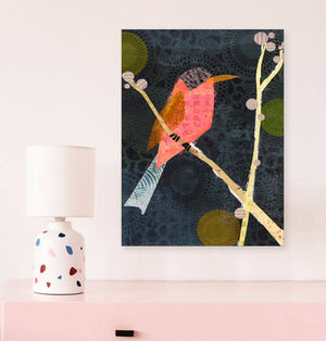 In Fine Feather - Pink Bird Wall Art-Wall Art-18x24 Canvas-Jack and Jill Boutique