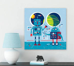 Infinity Robots - Blue Robots Wall Art-Wall Art-Jack and Jill Boutique