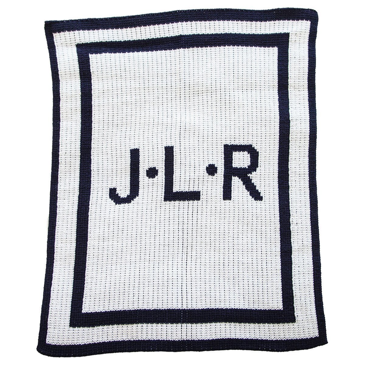 Initials &amp; Double Border Personalized Stroller Blanket or Baby Blanket-Blankets-Jack and Jill Boutique