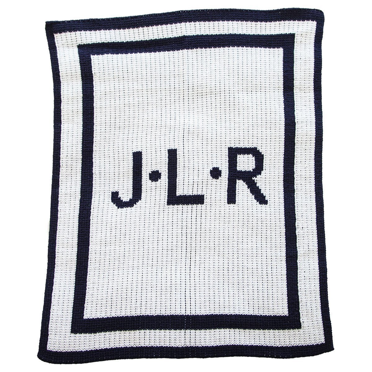 Initials & Double Border Personalized Stroller Blanket or Baby Blanket-Blankets-Jack and Jill Boutique