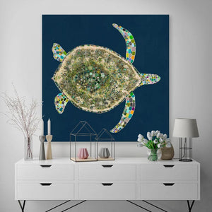Jeweled Sea Turtle - Deep Blue Wall Art-Wall Art-Jack and Jill Boutique