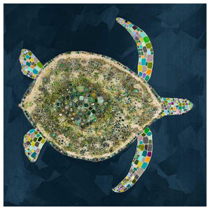 Jeweled Sea Turtle - Deep Blue Wall Art-Wall Art-Jack and Jill Boutique