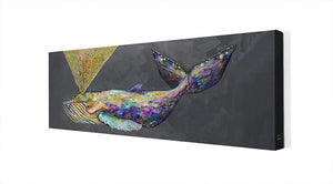 Jeweled Whale Spray - Blue Fog Wall Art-Wall Art-Jack and Jill Boutique