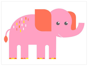 Jumbo Pink Elephant Wall Art-Wall Art-Jack and Jill Boutique