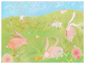 Kimono Rabbits Wall Art-Wall Art-24x18 Canvas-Jack and Jill Boutique