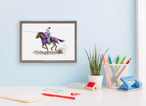Knight - Purple Mini Framed Canvas-Mini Framed Canvas-Jack and Jill Boutique