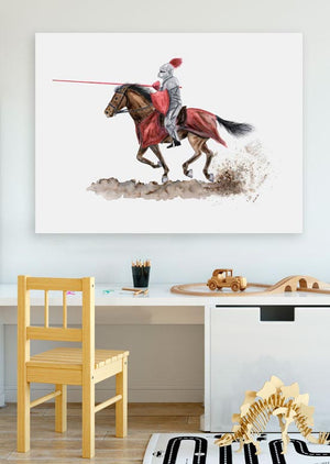 Knight - Red Wall Art-Wall Art-Jack and Jill Boutique
