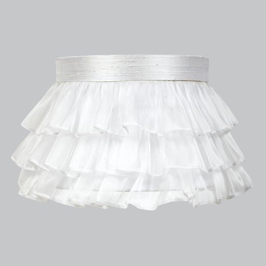 Large Shade - Ruffled Sheer Skirt - White-Lamp Shades-Jack and Jill Boutique