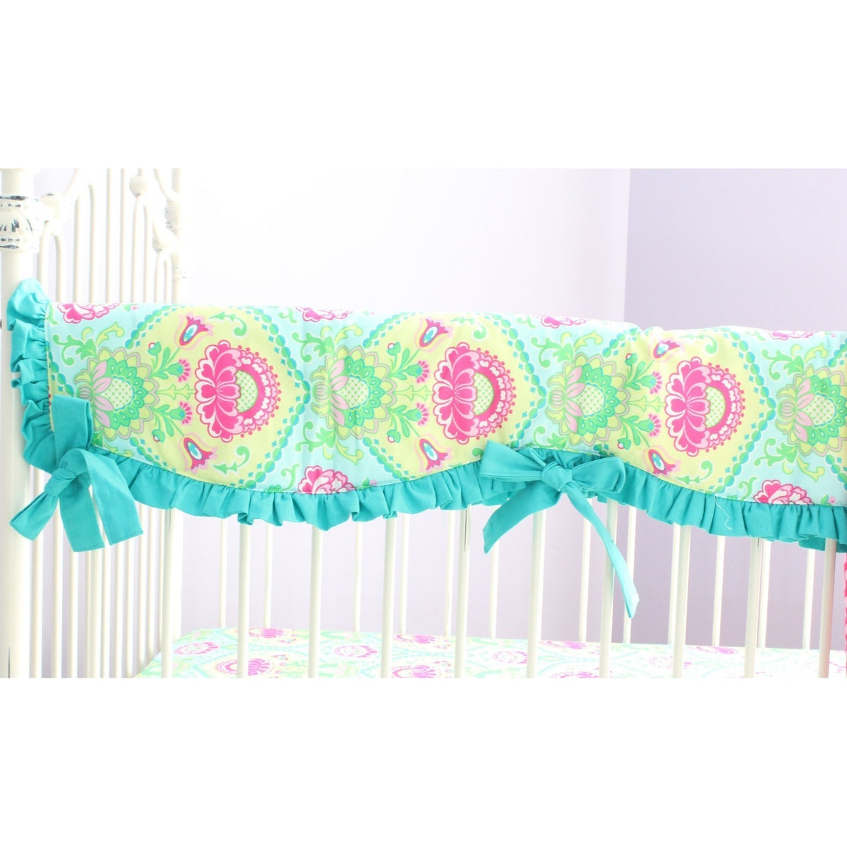 Lavinia Aqua Ruffled Crib Baby Bedding Set-Crib Bedding Set-Jack and Jill Boutique