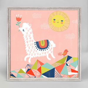 Leaping Alpaca - Mini Framed Canvas-Mini Framed Canvas-Jack and Jill Boutique