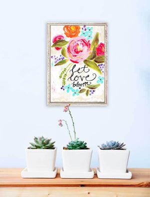 Let Love Bloom - Mini Framed Canvas-Mini Framed Canvas-Jack and Jill Boutique