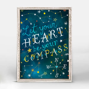 Let Your Heart Be Your Compass - Mini Framed Canvas-Mini Framed Canvas-Jack and Jill Boutique