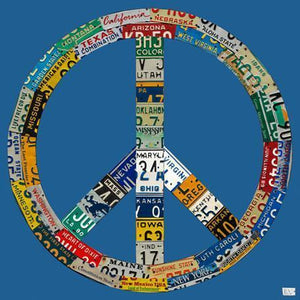 License Plate Peace - Blue | Canvas Wall Art-Canvas Wall Art-Jack and Jill Boutique