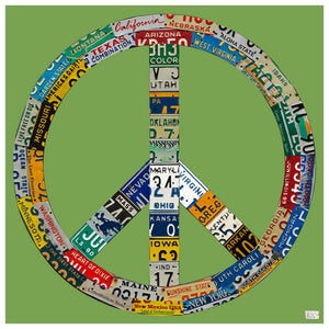 License Plate Peace - Green Wall Art-Wall Art-Jack and Jill Boutique