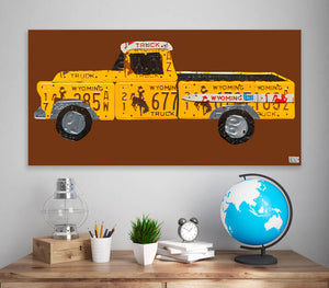 License Plate Pickup Truck Wall Art-Wall Art-Jack and Jill Boutique