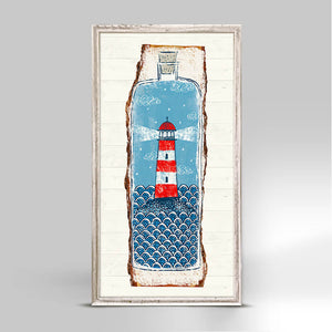 Lighthouse In A Bottle - Mini Framed Canvas-Mini Framed Canvas-Jack and Jill Boutique