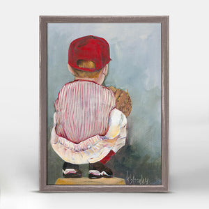 Lil' Catcher Boy - Mini Framed Canvas-Mini Framed Canvas-Jack and Jill Boutique