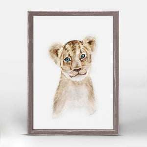 Lion Cub Portrait - Mini Framed Canvas-Mini Framed Canvas-Jack and Jill Boutique