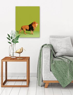 Lion on Green Wall Art-Wall Art-Jack and Jill Boutique