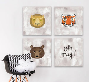 Lions Tigers Bears - Oh My! Wall Art-Wall Art-Jack and Jill Boutique