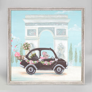 Little Black Car - Mini Framed Canvas-Mini Framed Canvas-Jack and Jill Boutique