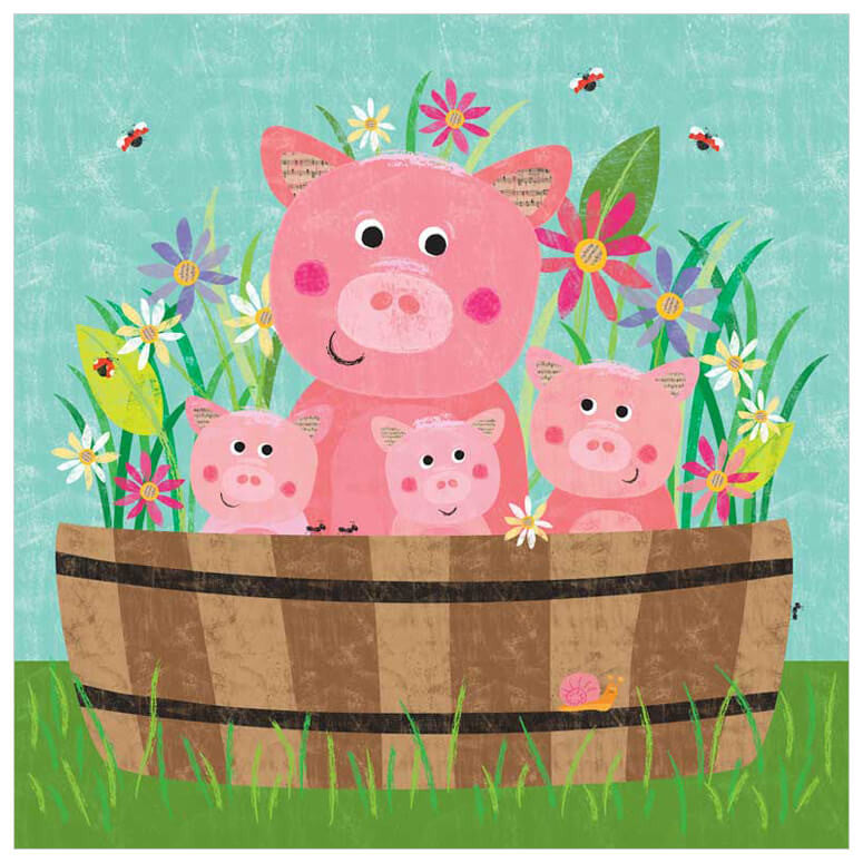 Little Pig Family Wall Art-Wall Art-Jack and Jill Boutique