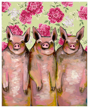 Little Piggies - Floral Wall Art-Wall Art-Jack and Jill Boutique