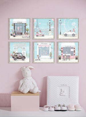 Little Pink Vespa - Mini Framed Canvas-Mini Framed Canvas-Jack and Jill Boutique