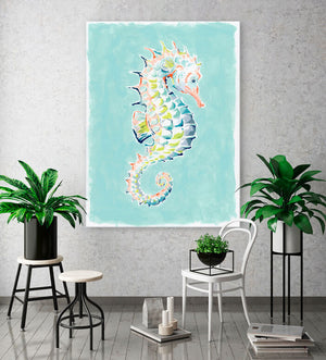 Little Seahorse Swimming Wall Art-Wall Art-Jack and Jill Boutique