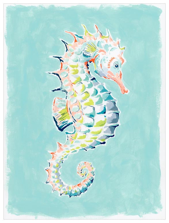 Little Seahorse Swimming Wall Art-Wall Art-Jack and Jill Boutique
