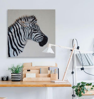 Little Zebra Portrait Wall Art-Wall Art-Jack and Jill Boutique