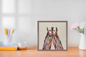 Llama Love - Neutral Mini Framed Canvas-Mini Framed Canvas-Jack and Jill Boutique