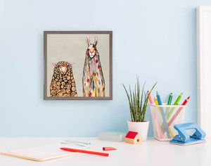 Llama Loves Sheep - Mini Framed Canvas-Mini Framed Canvas-Jack and Jill Boutique