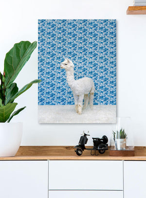 Llama on Blue Wall Art-Wall Art-Jack and Jill Boutique