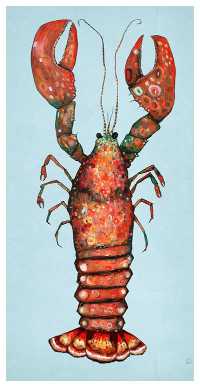 Lobster On Blue Wall Art-Wall Art-Jack and Jill Boutique