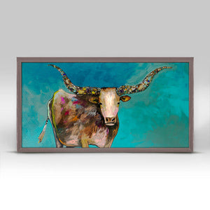 Longhorn Geode with Tail - Mini Framed Canvas-Mini Framed Canvas-Jack and Jill Boutique