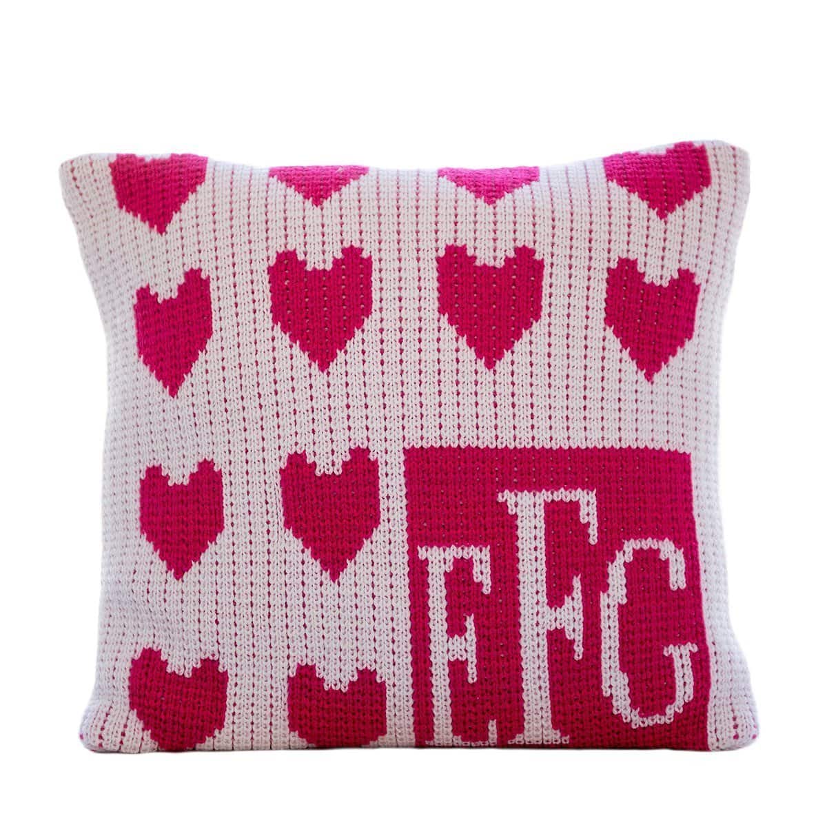 Lots of Hearts Monogram Personalized Pillow-Pillow-Default-Jack and Jill Boutique