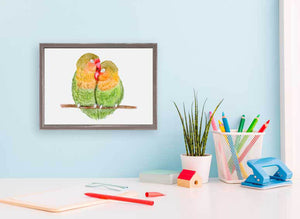 Love Birds Portrait - Mini Framed Canvas-Mini Framed Canvas-Jack and Jill Boutique