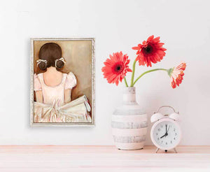 Lovely Ballerina - Brunette Mini Framed Canvas-Mini Framed Canvas-Jack and Jill Boutique