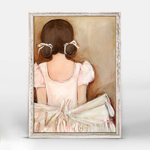 Lovely Ballerina - Brunette Mini Framed Canvas-Mini Framed Canvas-Jack and Jill Boutique